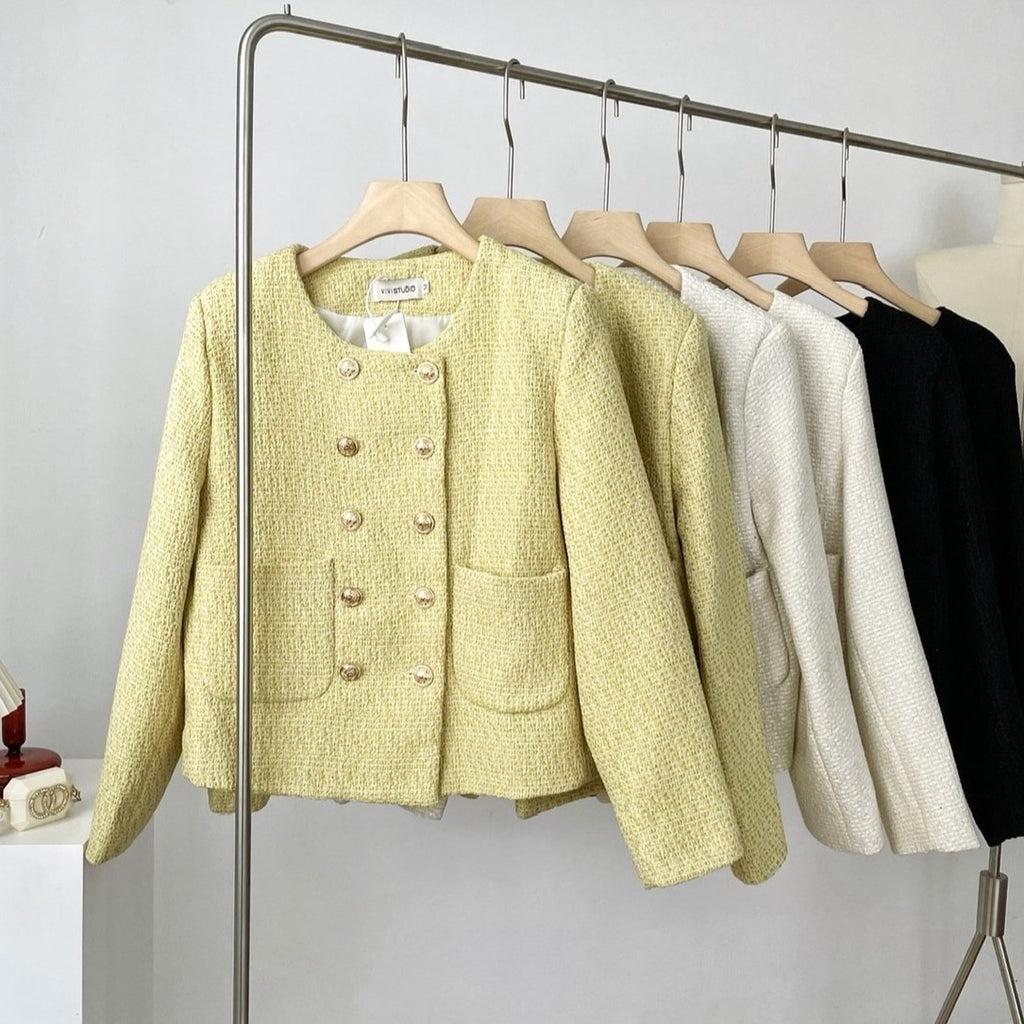 Vina Gold Button Tweed Jacket