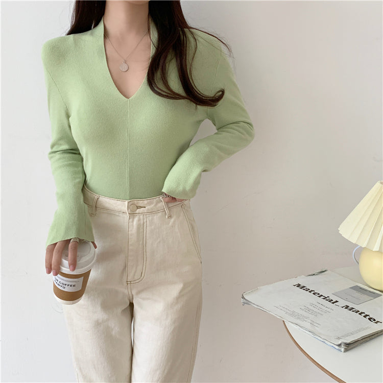 Audrene V-Neck Knit Top