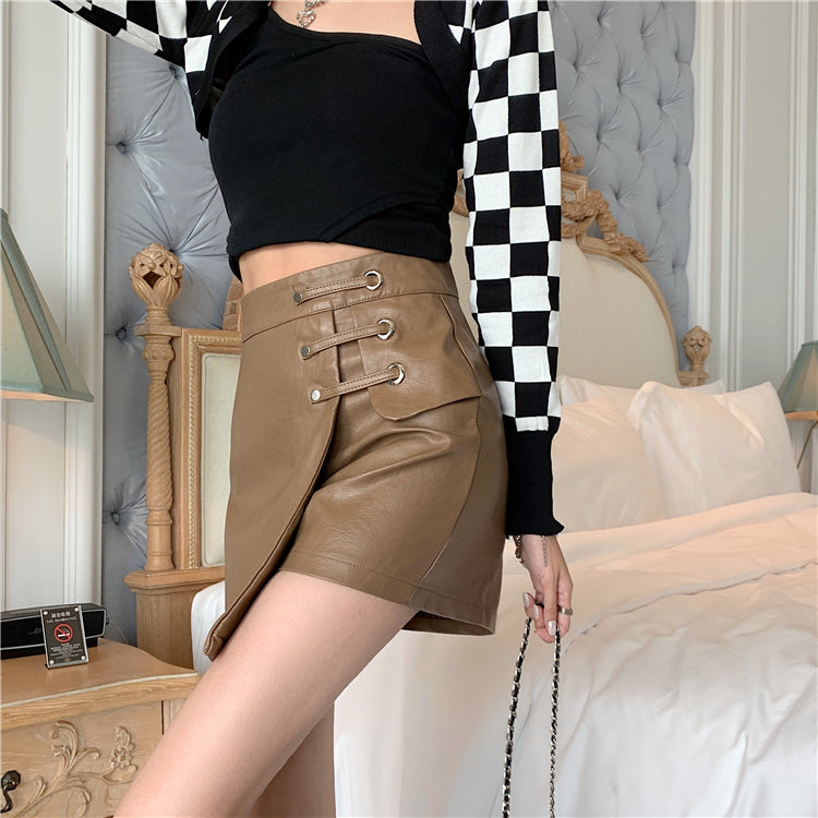 Bonnie PU Leather Skort