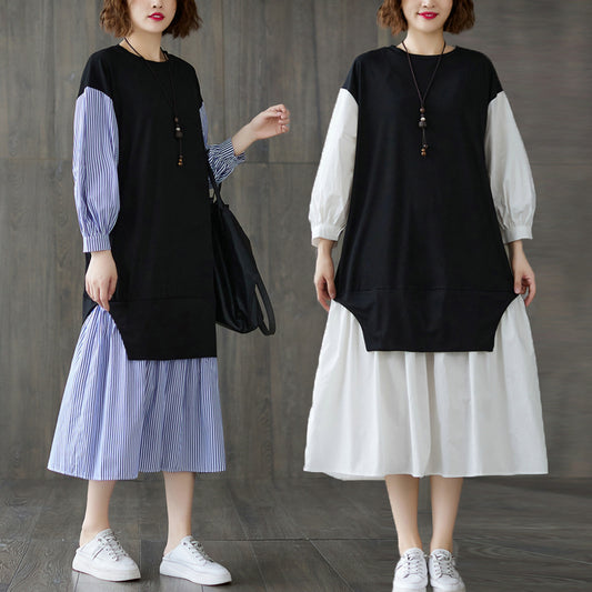 Bernita Contrast Long Sleeve Dress