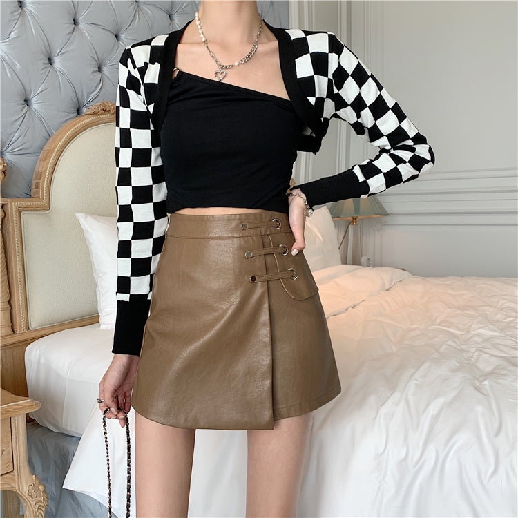 Bonnie PU Leather Skort