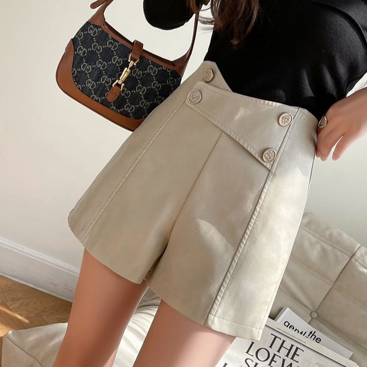 Rain High Waist PU Shorts