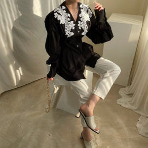 Aina Floral Lace Button Up Shirt