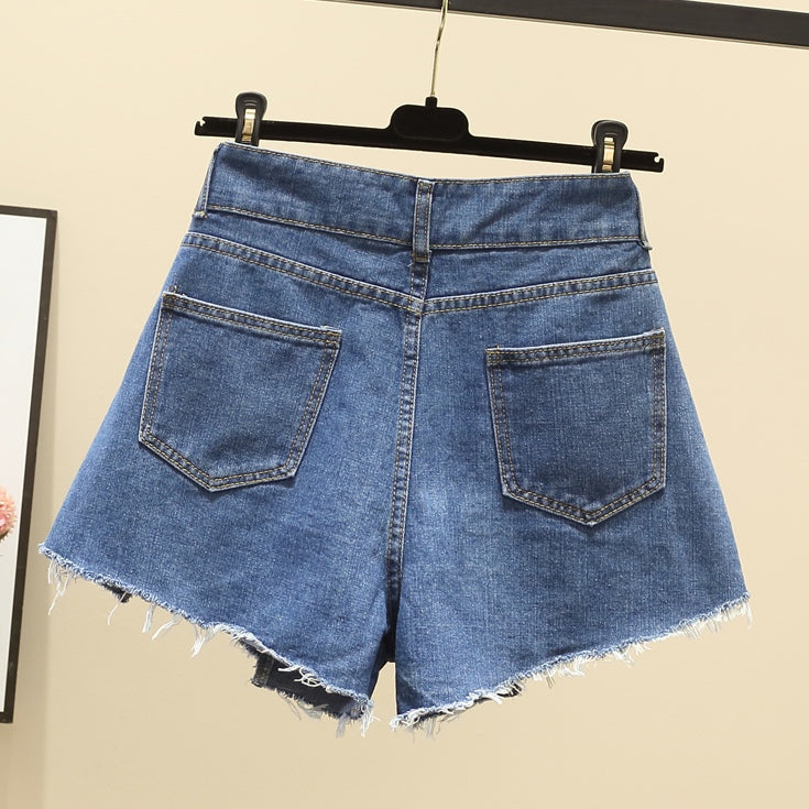 Ollie Ripped Hem Denim Shorts