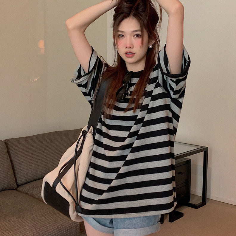 Rozi Essential Oversized Striped Shirt