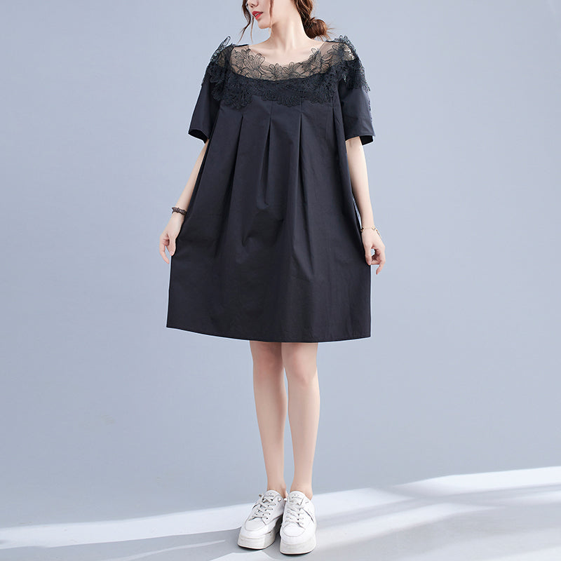 Irma Shoulder Lace Piping Shift Dress