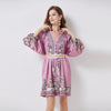 Mya Bohemian Lantern Sleeve Dress with Belt