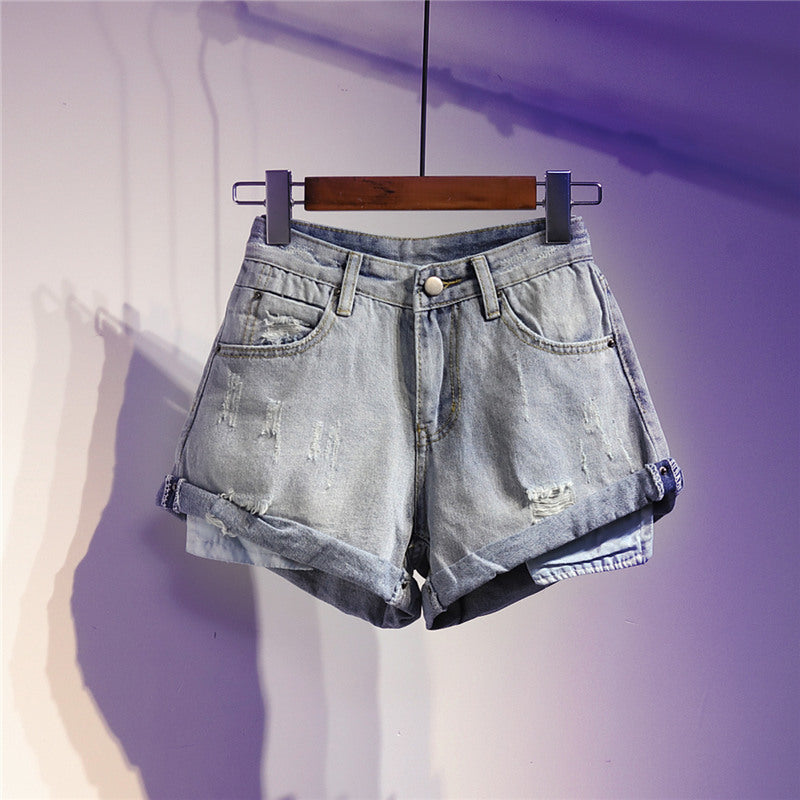 Lorraine Distressed Denim Shorts