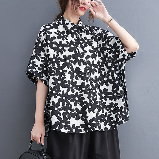 Hafsi Floral Bat Sleeve Shirt