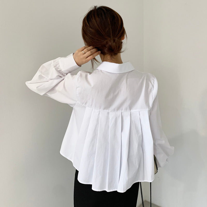 Razelle Pleated Back Long Sleeve Shirt