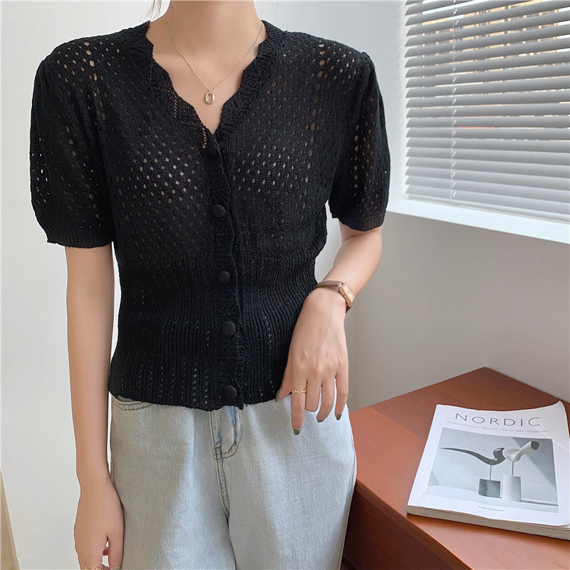 Molly Knit Button Down Top