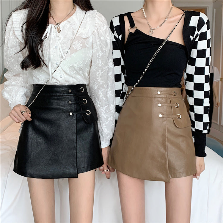 Bonnie PU Leather Skort