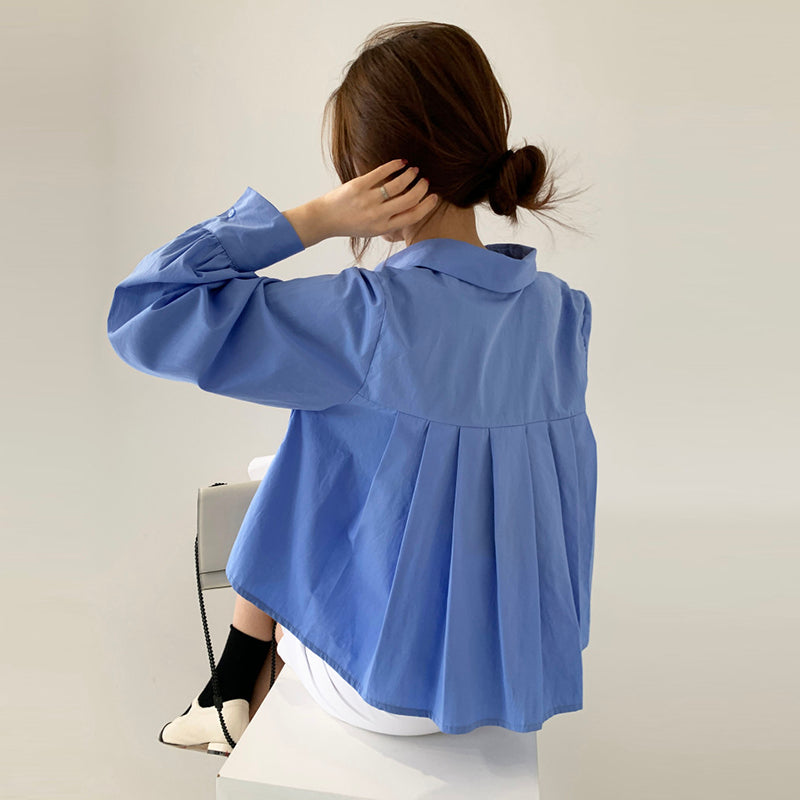 Razelle Pleated Back Long Sleeve Shirt