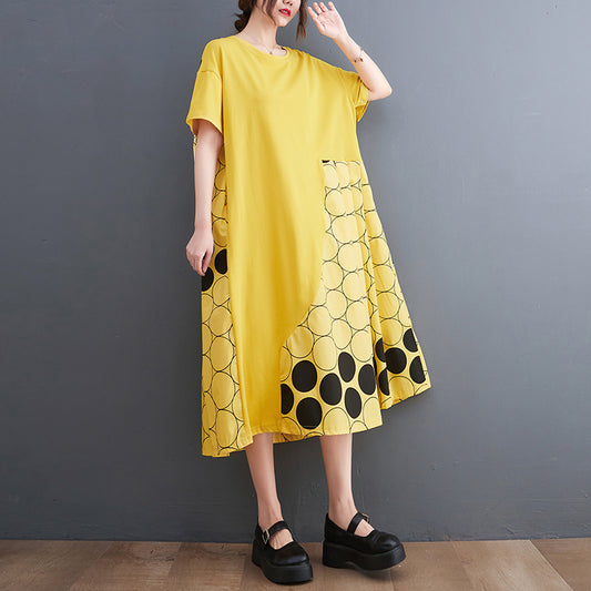 Kerra Loose Fit Circles Print Dress