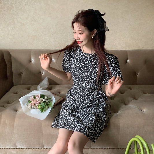 Roseanne Patterned Puff Sleeve Dress