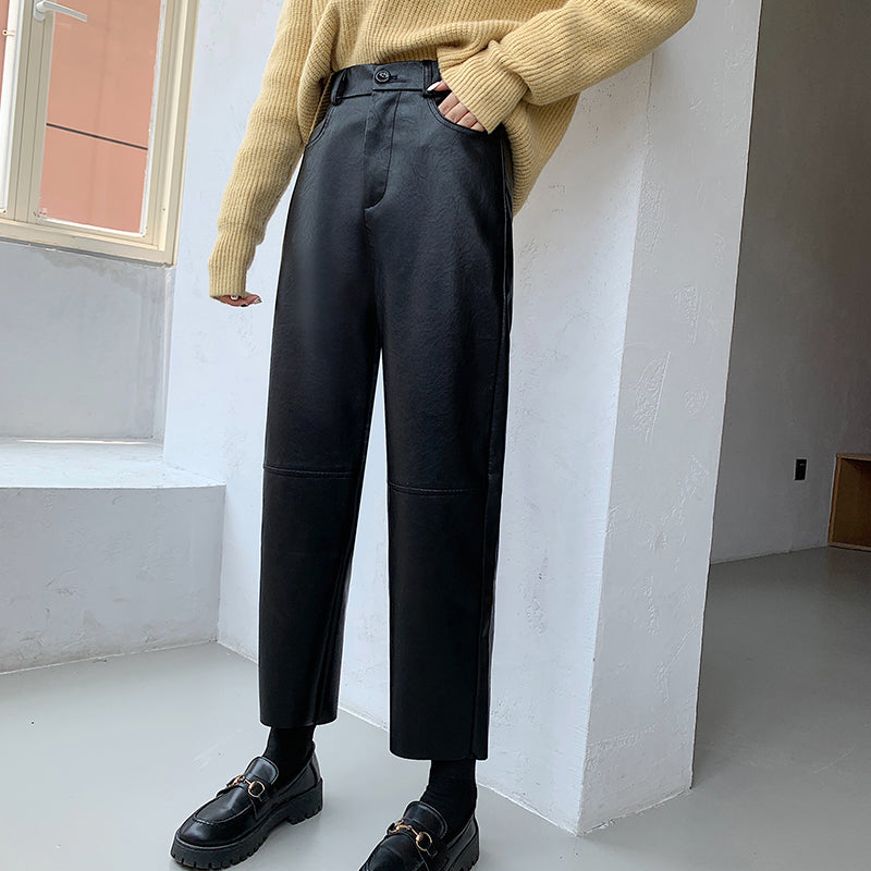 Ayeong PU Leather Pants