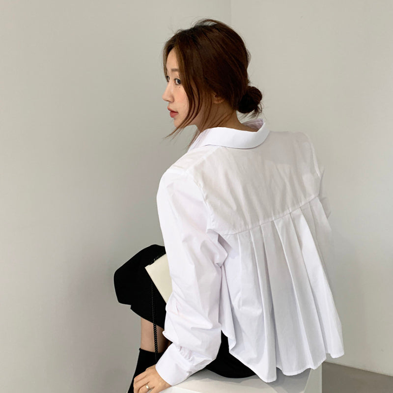 Razelle Pleated Back Long Sleeve Shirt