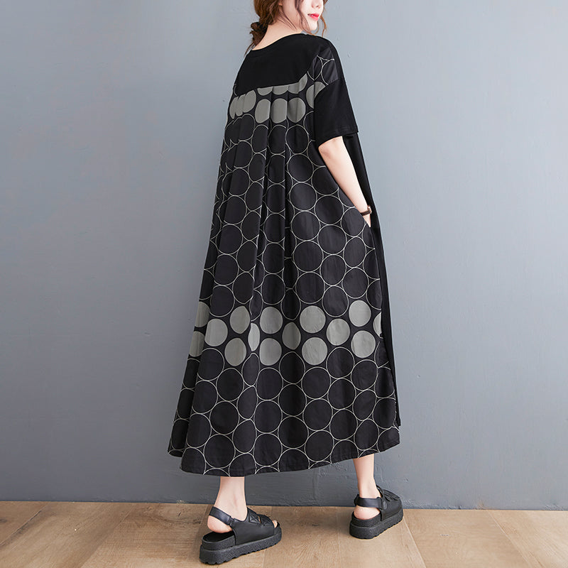 Kerra Loose Fit Circles Print Dress