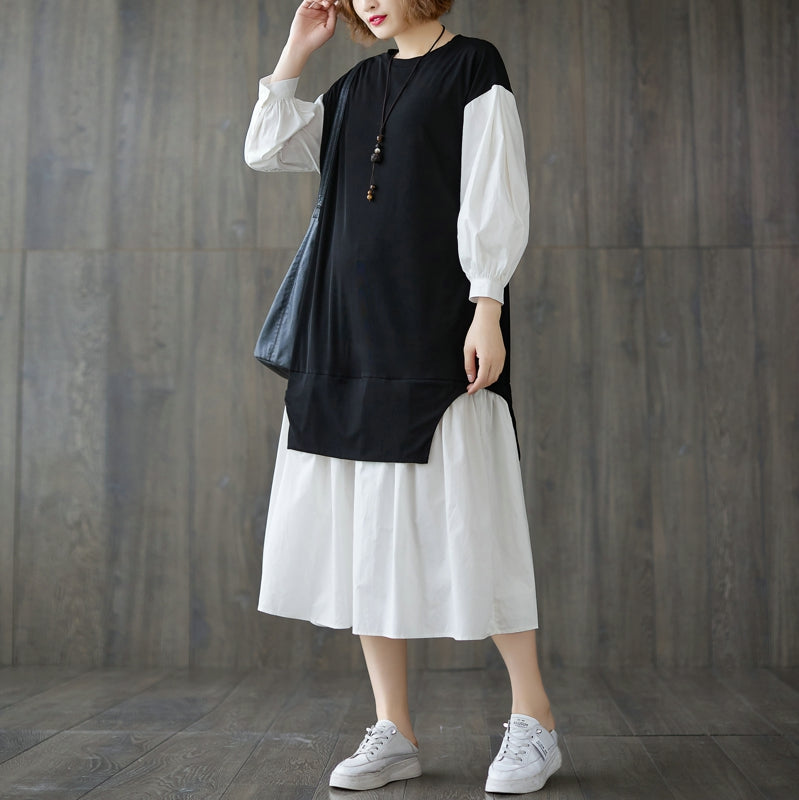 Bernita Contrast Long Sleeve Dress