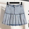 Zayi Pleated Denim Mini Skirt