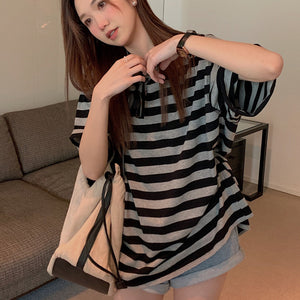 Rozi Essential Oversized Striped Shirt
