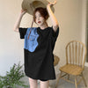 Oliwa Denim Stitching Oversized T-Shirt