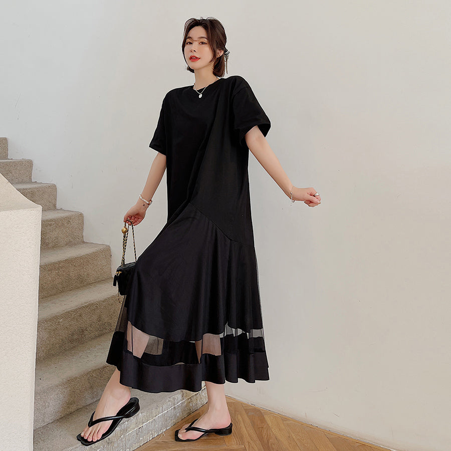 Nagi Irregular Mesh Skirt Dress