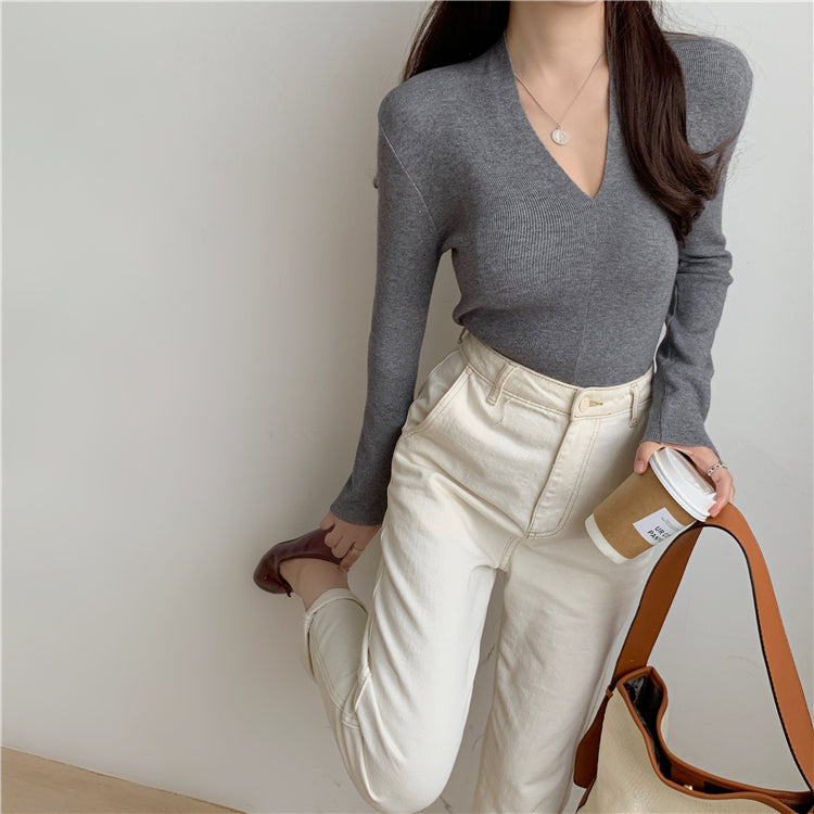 Audrene V-Neck Knit Top