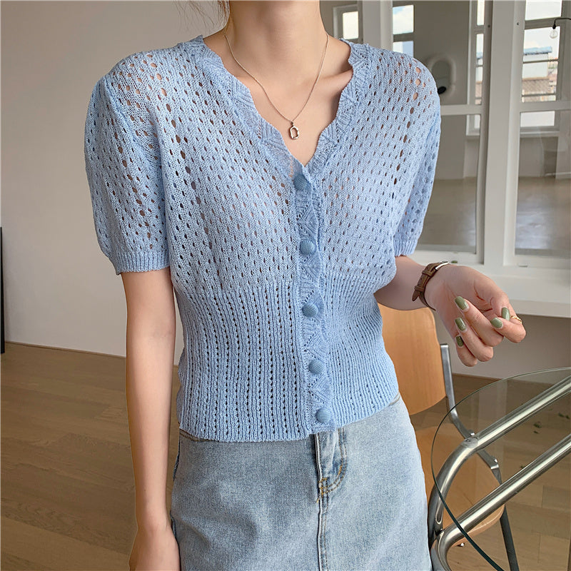 Molly Knit Button Down Top