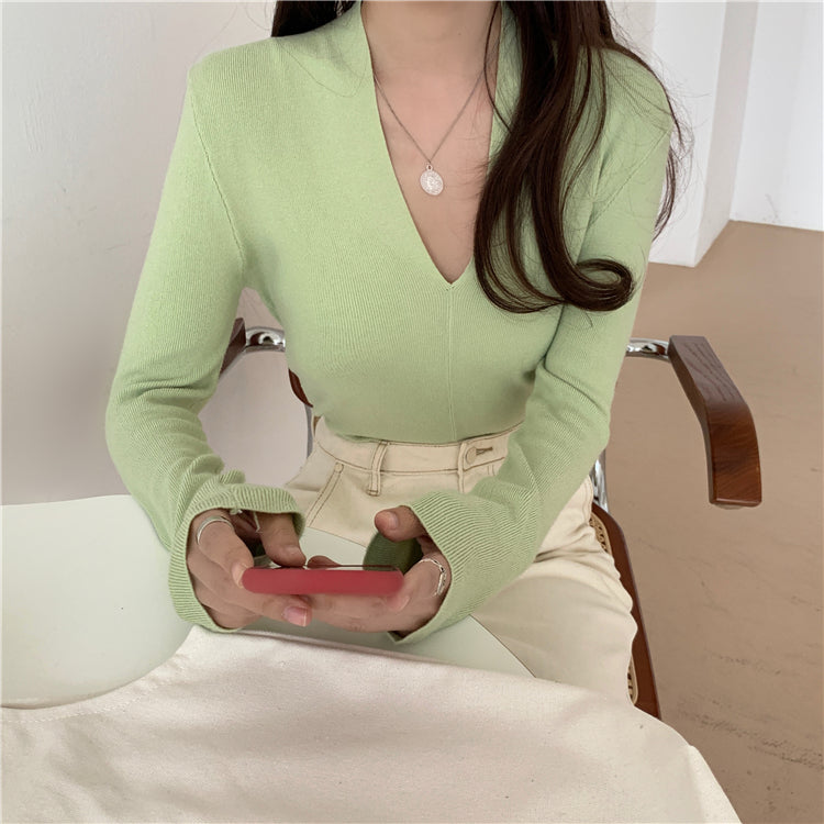 Audrene V-Neck Knit Top