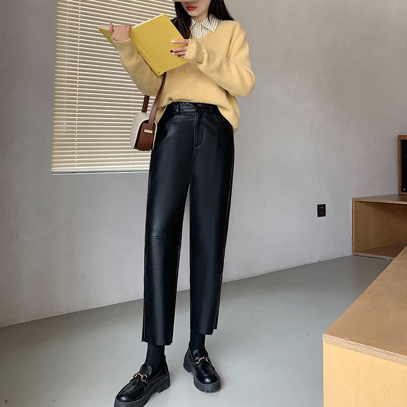 Ayeong PU Leather Pants