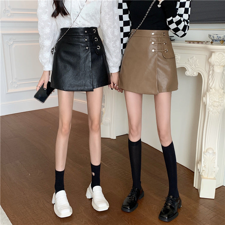 Bonnie PU Leather Skort