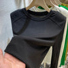 Karan Shoulder Padded Knit Long Sleeve Top