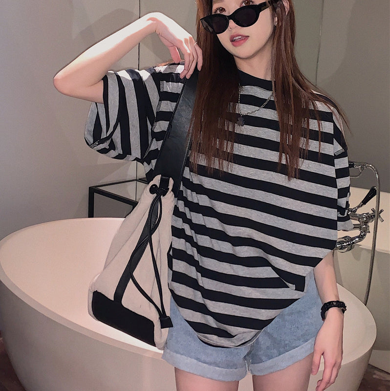 Rozi Essential Oversized Striped Shirt