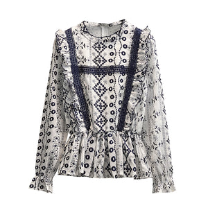 Bessi Abstract Embroidered Blouse