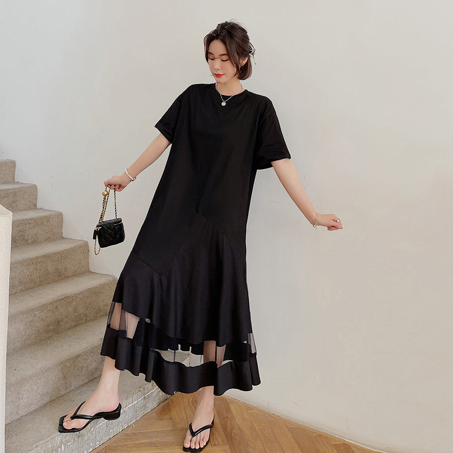 Nagi Irregular Mesh Skirt Dress