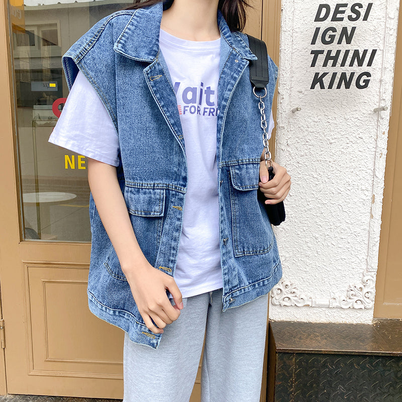 Kaia Oversized Denim Vest