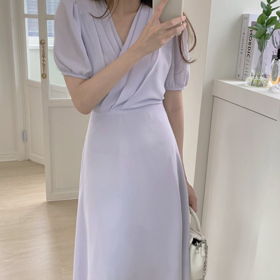 Azie V-Neck Pastel Dress