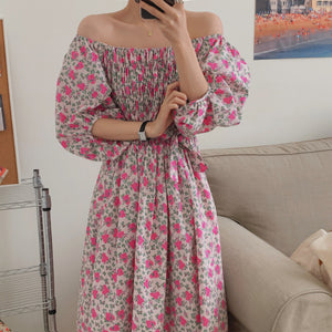 Raimin Floral Off Shoulder Long Dress