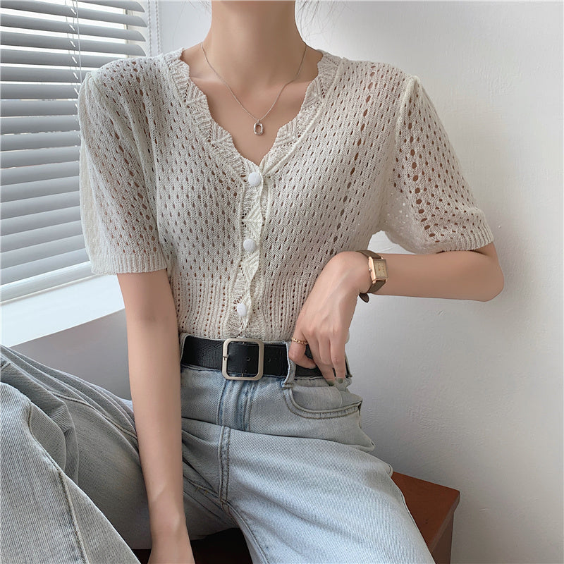 Molly Knit Button Down Top