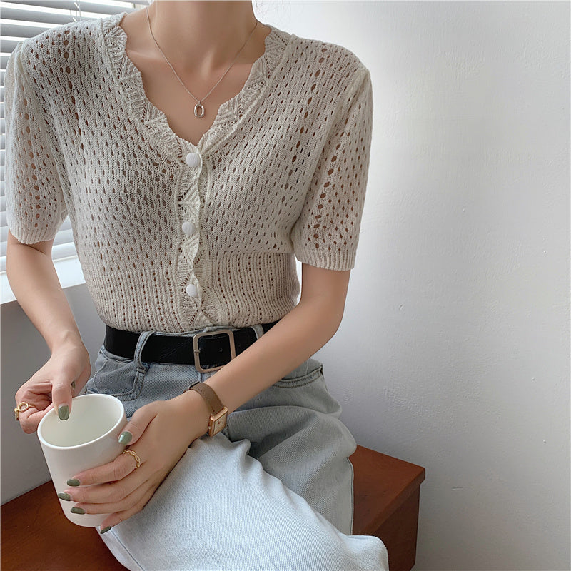 Molly Knit Button Down Top