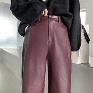 Ayeong PU Leather Pants