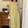 Kiara Pleated Neckline Maxi Dress