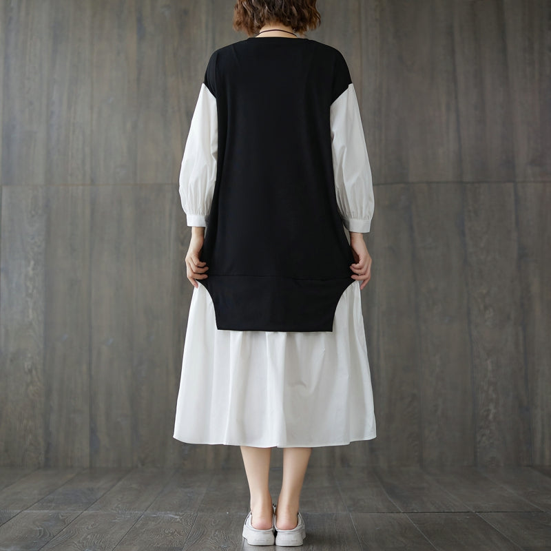 Bernita Contrast Long Sleeve Dress