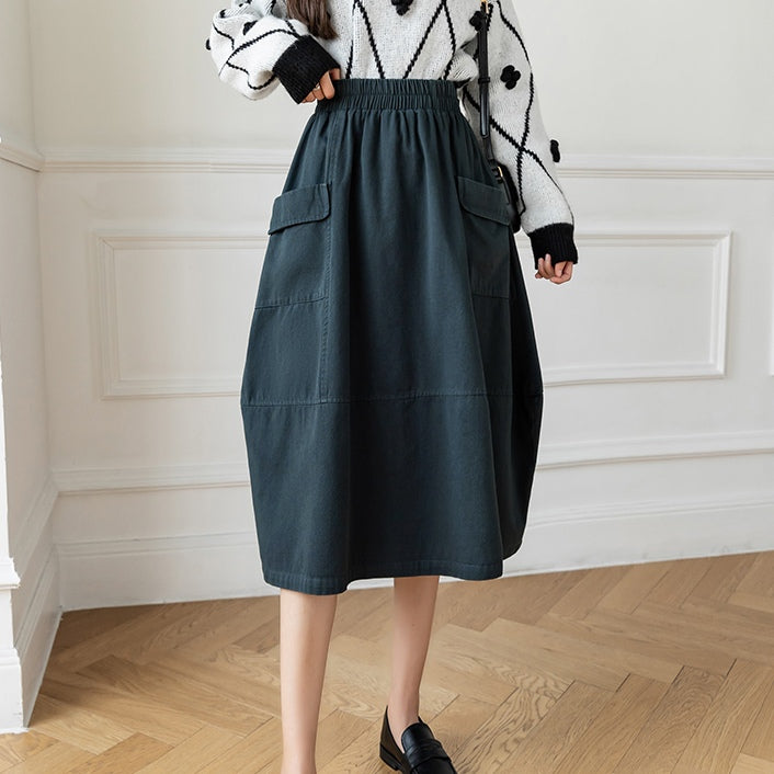 Dara Elastic Waistband Puff Skirt