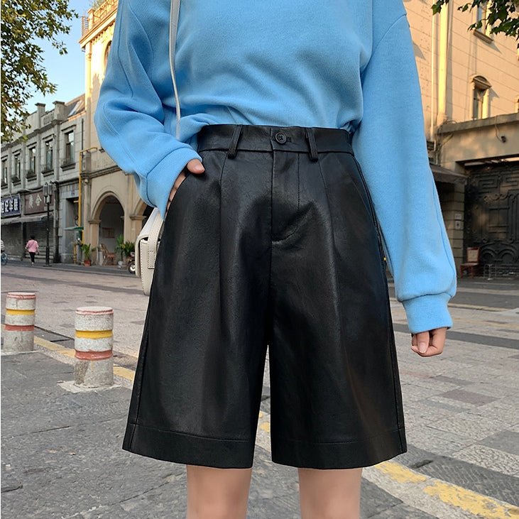 Bora PU Leather Bermudas