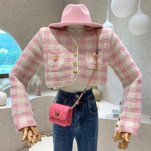 Dionne Gingham Cardigan Top