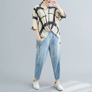 Jill Grid Print Blouse