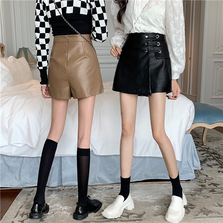 Bonnie PU Leather Skort