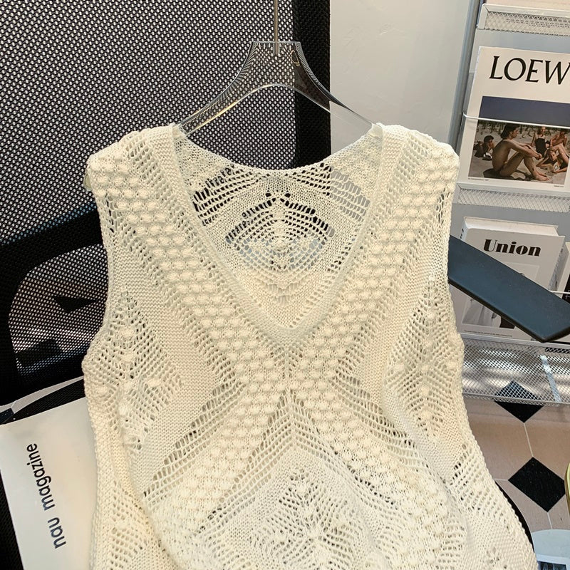 Edwina Crochet Knit Sleeveless Top